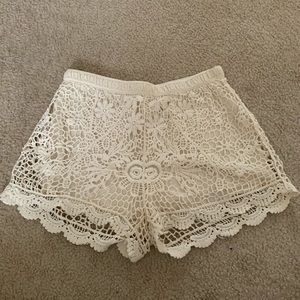 Cream Crochet/Lace Shorts